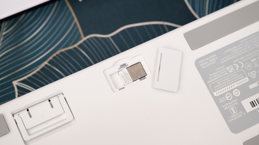 razer pro type ultra - the bottom of the keyboard has sturdy kickstands for adjusting the...