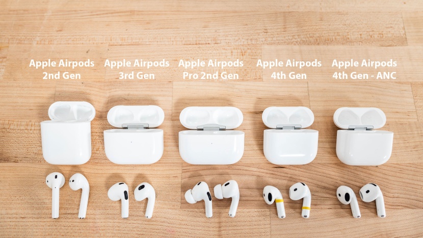 apple airpods 4 - here are multiple generations of apple earbuds. through the...