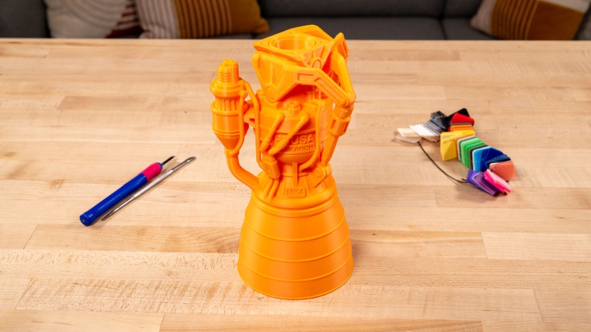 prusa mk4 - detailed prints like this rocket engine resolve well on the mk4.