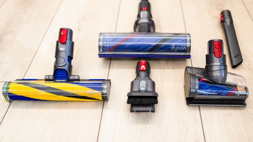 dyson v12 slim - the two different floor heads help you clean better than a single...