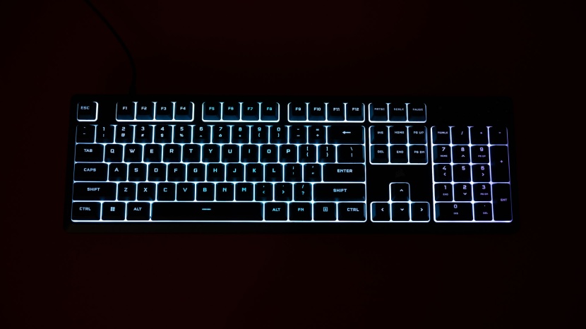 gaming keyboard - the corsair k55 core rgb is well lit, perfect for gaming in the dark.