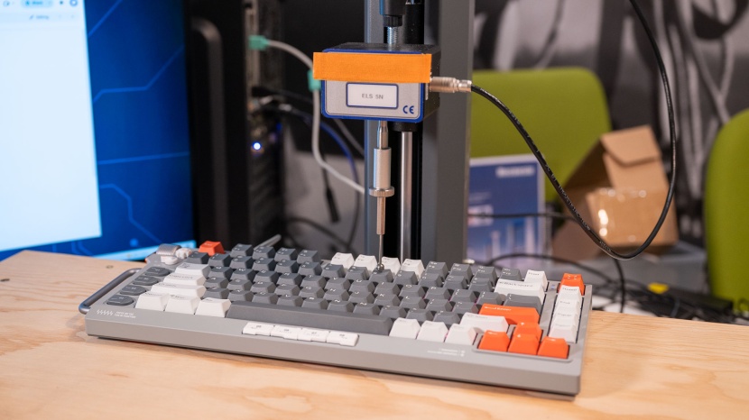 gaming keyboard - the force-displacement tester is a precision rig that takes exacting...