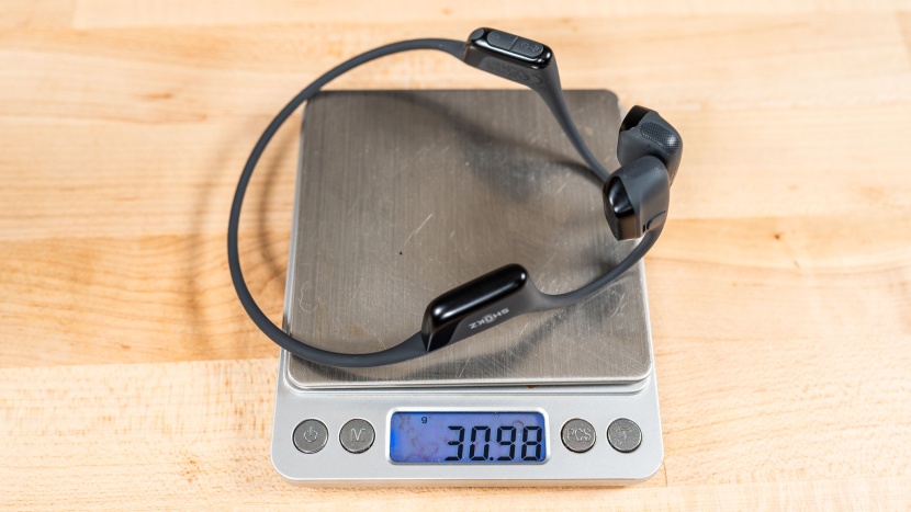 shokz openrun pro 2 - the shokz are relatively lighter weight and feel almost unnoticeable...