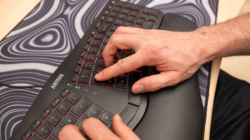 arteck ergonomic wired keyboard - the arteck keyboard promotes ergonomics with splitting, tenting, and...