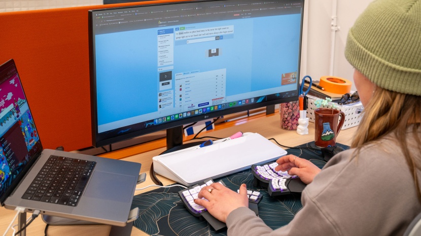 taking a typing speed test on an ergonomic keyboard - are you up for...