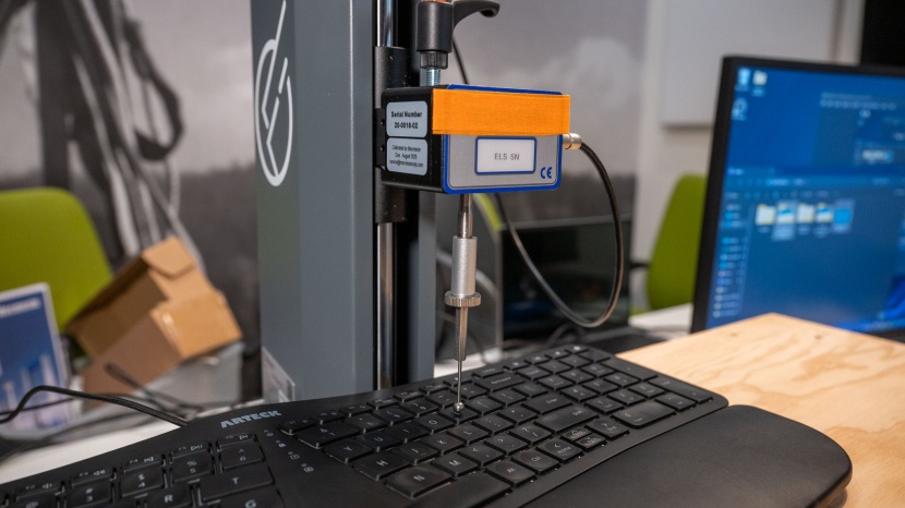 arteck ergonomic wired keyboard - using our force-displacement tester, we measured that pressing a key...