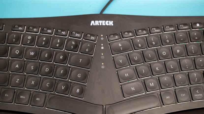 arteck ergonomic wired keyboard - cross-typing refers to hitting the b key with your right hand or the...
