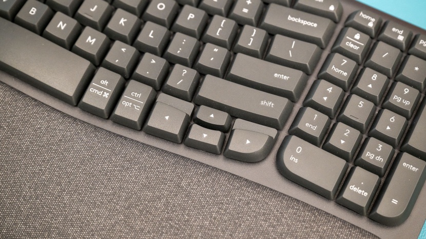 logitech wave keys - the number keys are packed tightly into a corner of the keyboard...