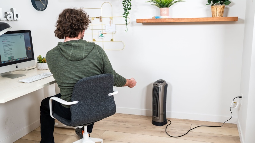 space heater - with a sleek remote and storage nook on the back, the lasko ceramic...