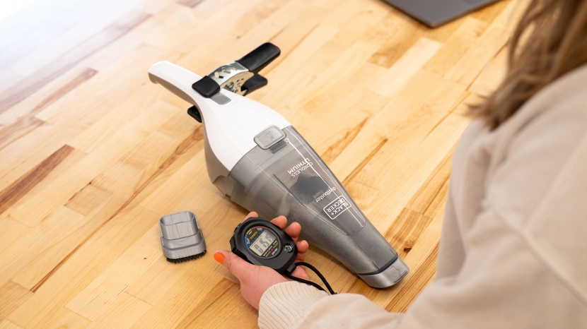 black+decker dustbuster 8v - to run down the battery on this handheld, i had to get a little...