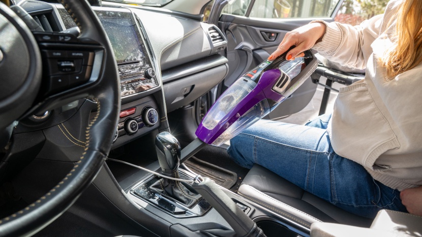 handheld vacuum - we cleaned in tight areas to see how easy each vacuum is in more...