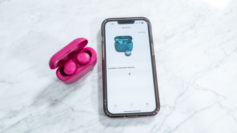 jlab go pop+ - one downside to the jlabs is that switching between devices is...