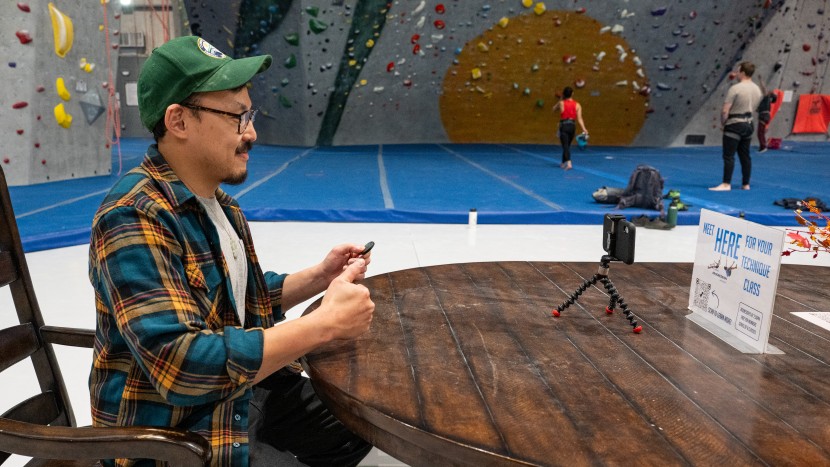 bluetooth tracker - the chipolo one lets you frame up a selfie much easier.