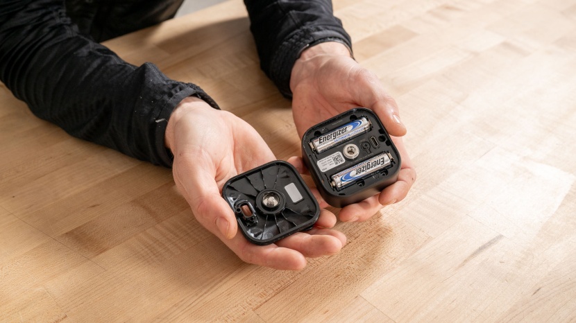 the blink outdoor 4 requires two aa batteries to operate, but can...