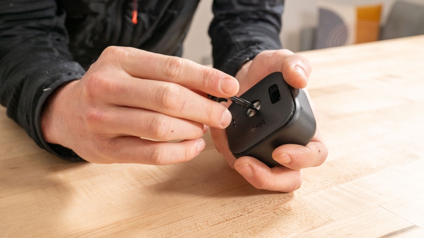 by removing this fastener, the blink outdoor 4 easily opens up for...