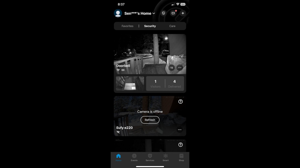 eufy floodlight cam e340 - i love that the eufy app tells me how many visitors came to my...