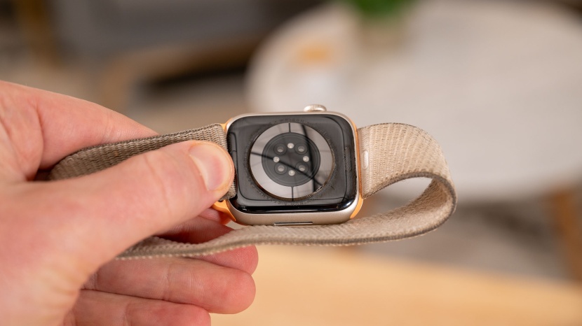 apple watch 9 - there is an assortment of sensors for recording stats during...