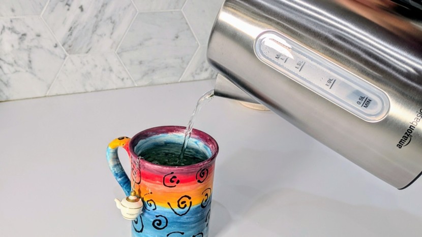 electric kettle - the amazon basics electric kettle is a large kettle, but it is still...