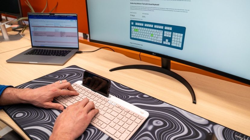 wireless keyboard - we love the k585 for the phone holder and cute rose colorway, but we...