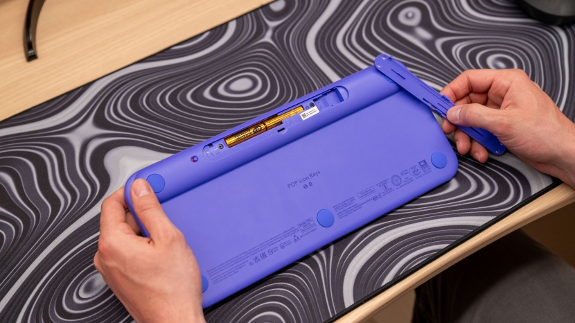 logitech pop icon keys - the logitech comes with two aaa batteries, but the wireless usb...