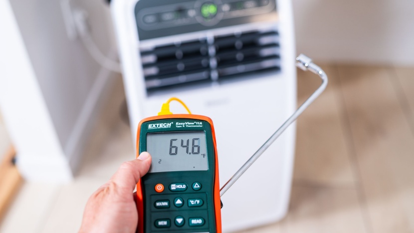 we measured the air temp before and after one hour of testing to see...