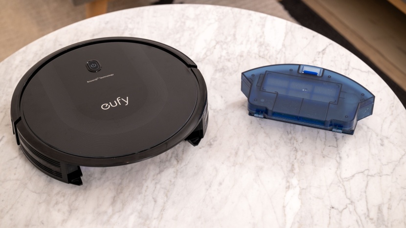 eufy 11s max - no auto-emptying dock, but thankfully the dust bin is larger than...