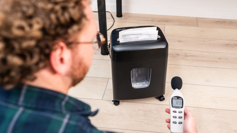 amazon basics 8 sheet micro cut - although loud, its not a hugely unpleasant sounding shredder