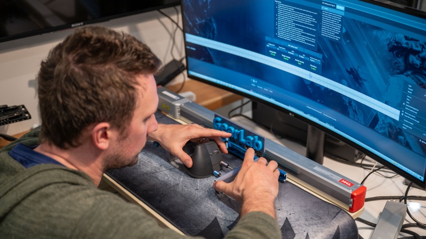 logitech lift - we utilized our in-house testing lab to measure things like click...