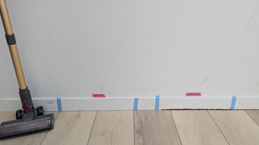 smoture vac01 - we test along the baseboard to simulate long hallways, stairs, and...