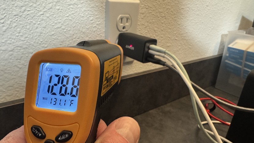 i used a laser thermometer to monitor and record heat generated by...
