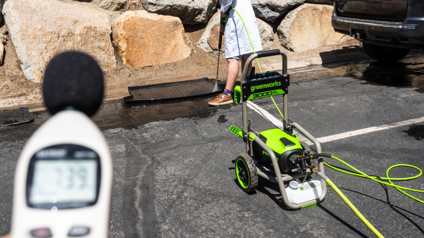 pressure washer - the greenworks gpw3002 wasn&#039;t terribly loud on our spl, but it...