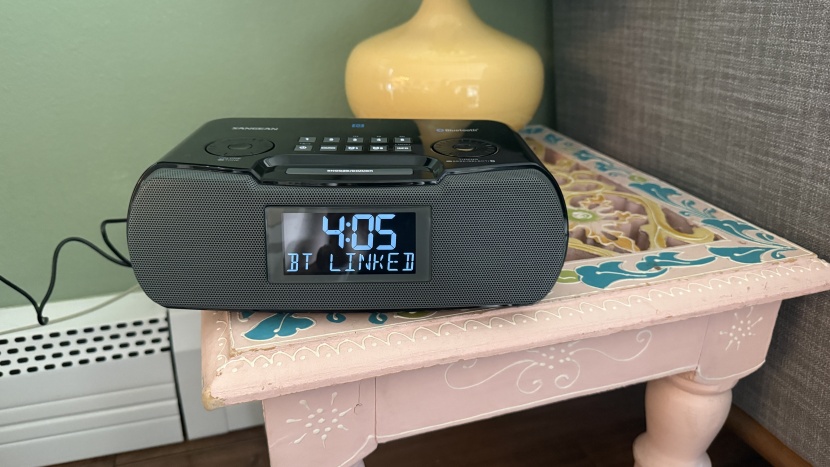 clock radio - this sleek clock radio has bluetooth capabilities so you can enjoy...