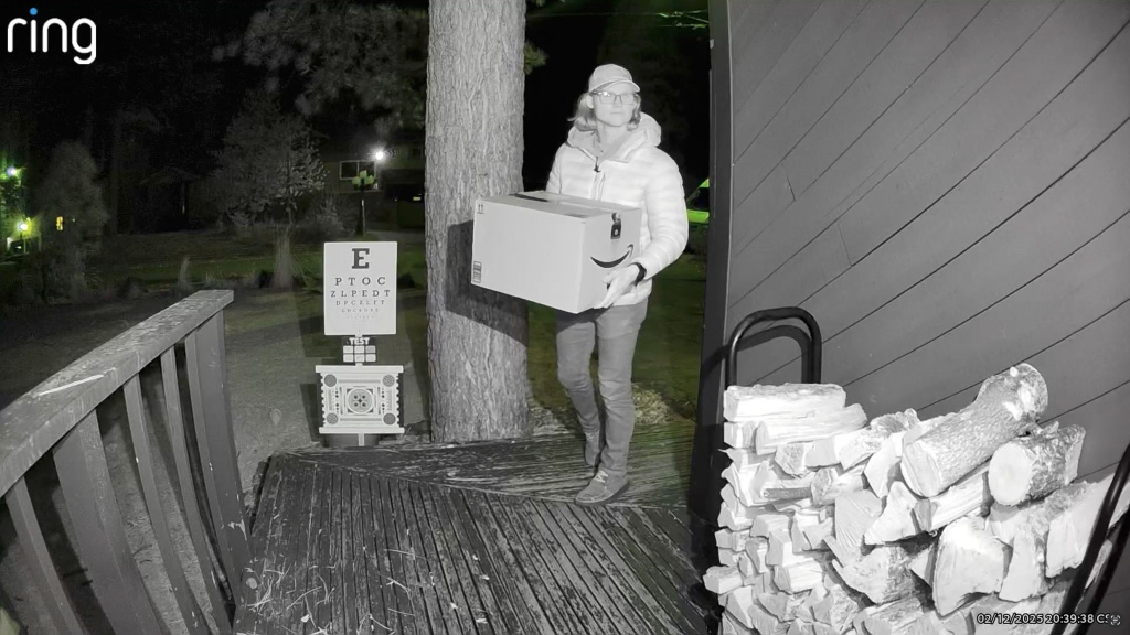 security camera - we tested each camera using a snellen chart, as you can see above...