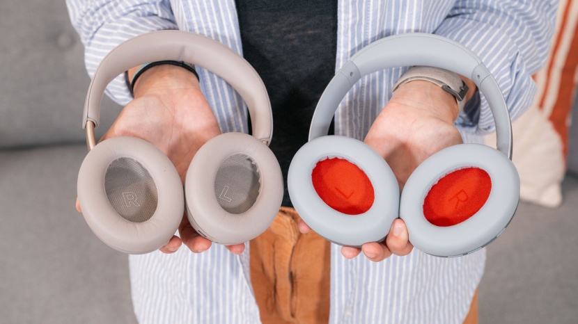 wireless headphones - both the bose quietcomfort ultra (left) and the sonoflow (right)...
