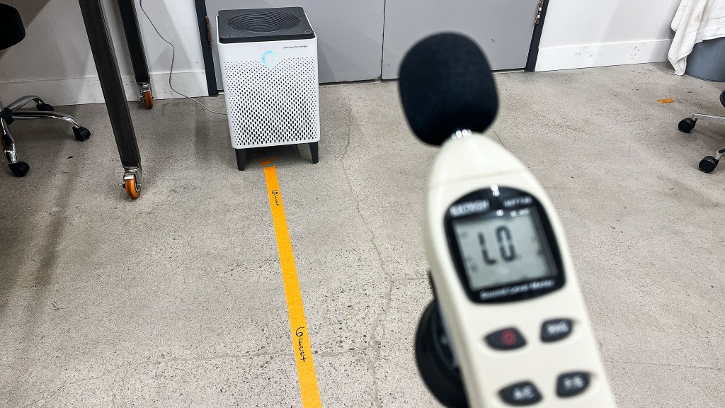 coway airmega 400s - coway airmega 400s being tested for its noise output at 6 feet.