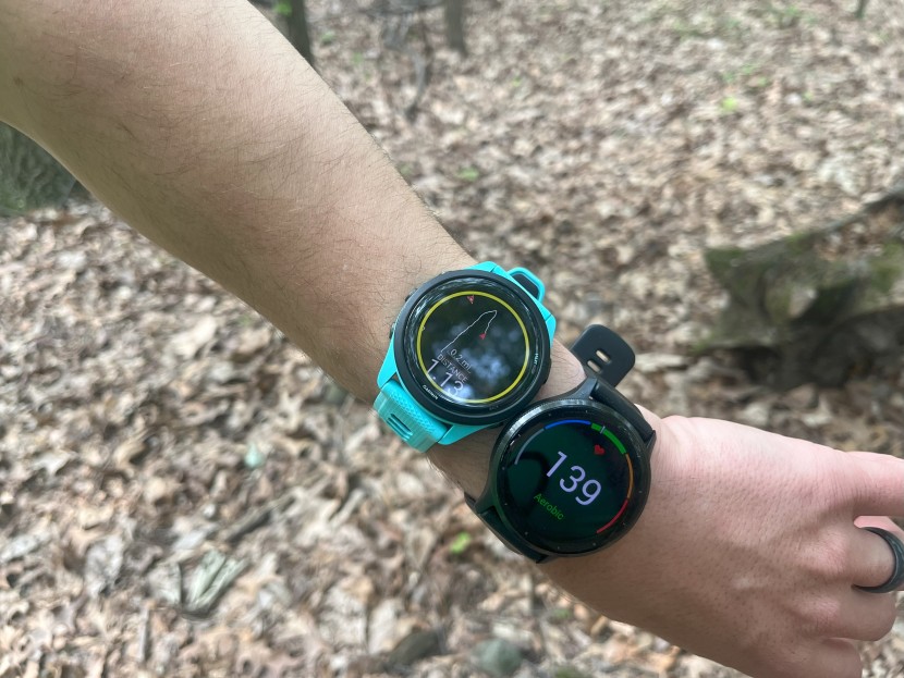 garmin forerunner 265 - the garmin forerunner (left) has built in navigation features that...