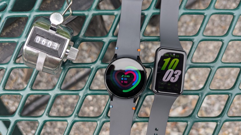 samsung galaxy fit3 - step tracking on the fit3 (right) is spot on, but most trackers are...