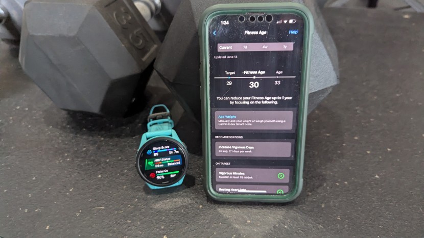 garmin forerunner 265 - garmin calculates your relative fitness age by comparing your stats...