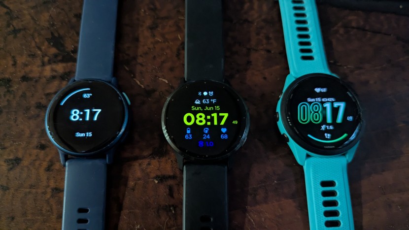 garmin vivoactive 5 - the vivoactive 5 (left), venu 3 (middle), and forerunner 265 (right)...