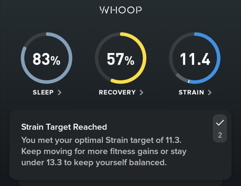 fitness tracker - the primary whoop measurements are categorized into sleep, recovery...