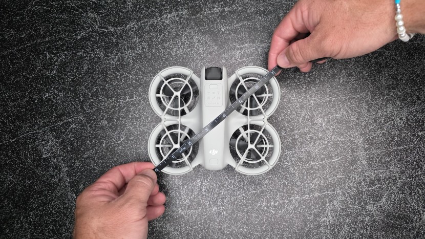although the dji neo doesn't fold, it measures only 7 inches...
