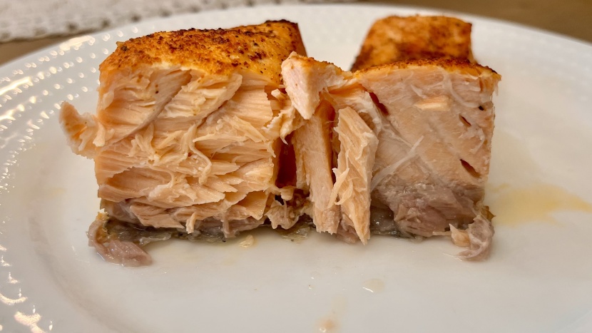 ninja pro xl - this salmon cut like butter and was dripping with juice.