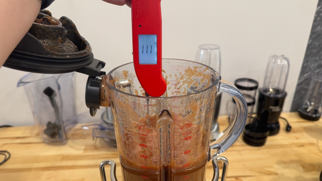 blender - along with consistency and texture, we recorded the temperature of...