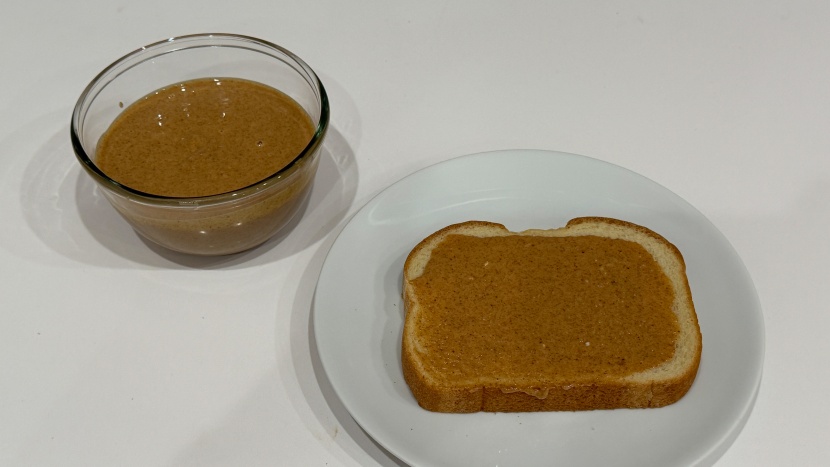 blender - the ideal nut butter poured easily from the pitcher, spread smoothly...