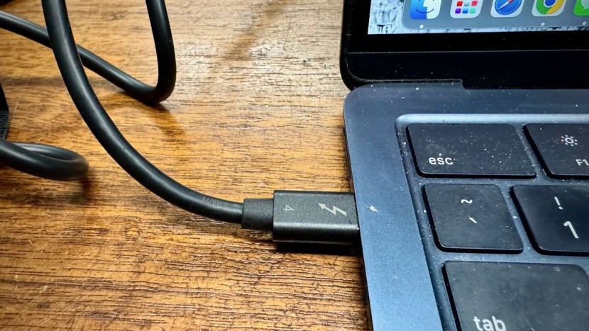 the thunderbolt 4 cable on the caldigit ts4 thunderbolt 4 makes for...