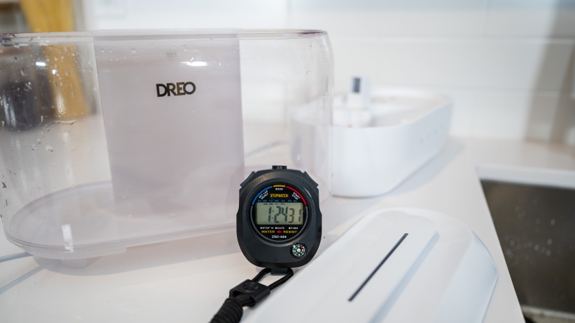 dreo hm311 - a basic wipe-down of the dreo clocks in at under a minute and a half.