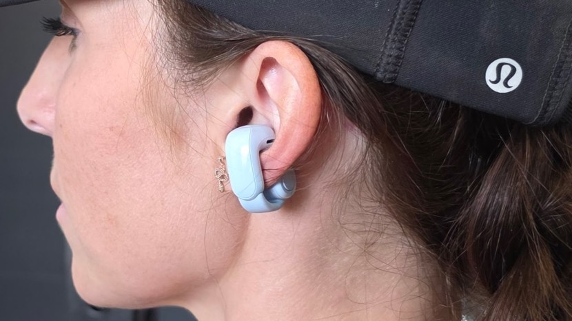 workout headphones - the clip-on bose ultra open hugs around the bottom of your ears.