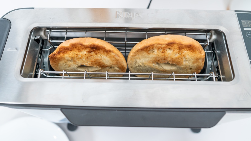 ninja st100 foodi 2-in-1 flip toaster - the ninja flip excels at bagel-toasting.