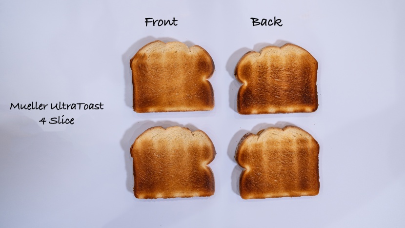 mueller ultratoast 4 slice - this photo shows the lighter areas where the toast overlaps in the...