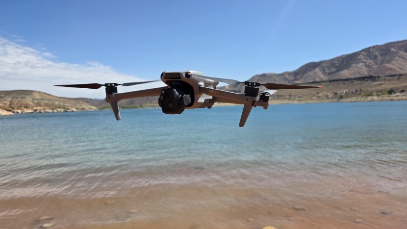 dji air 3s - the top of the dji air 3s houses forward-facing sensors as well as a...